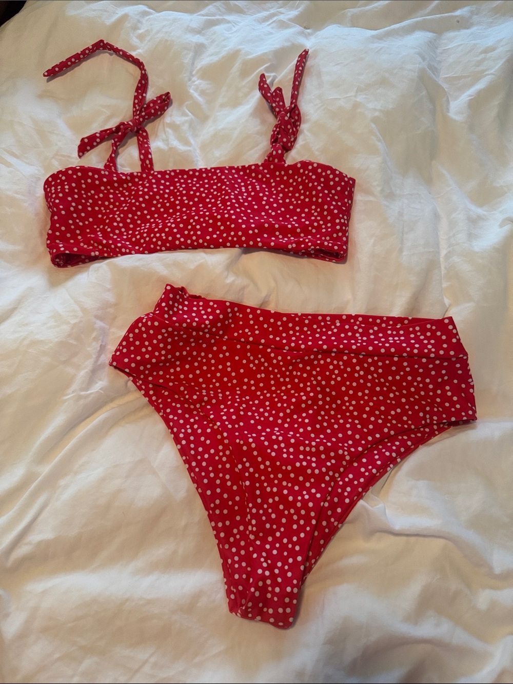 SHEIN size M women’s Red Polka Dot Bikini Set